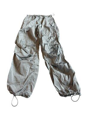 Lets Frans Grey Oversized Fit Parachute Tech Pants Athleisure Athletic Size XS